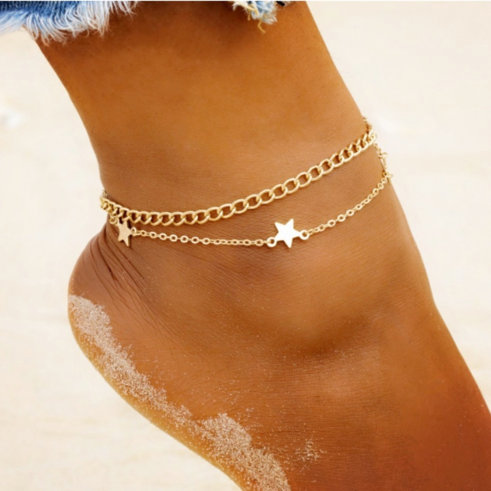 Layered Star Anklet